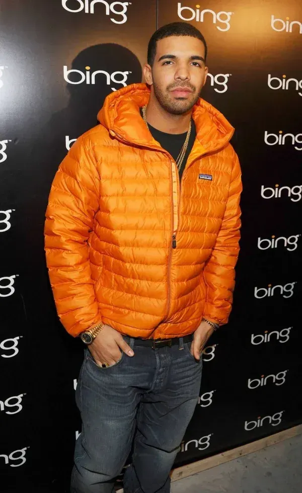 Drake Orange Puffer Jacket Outfit