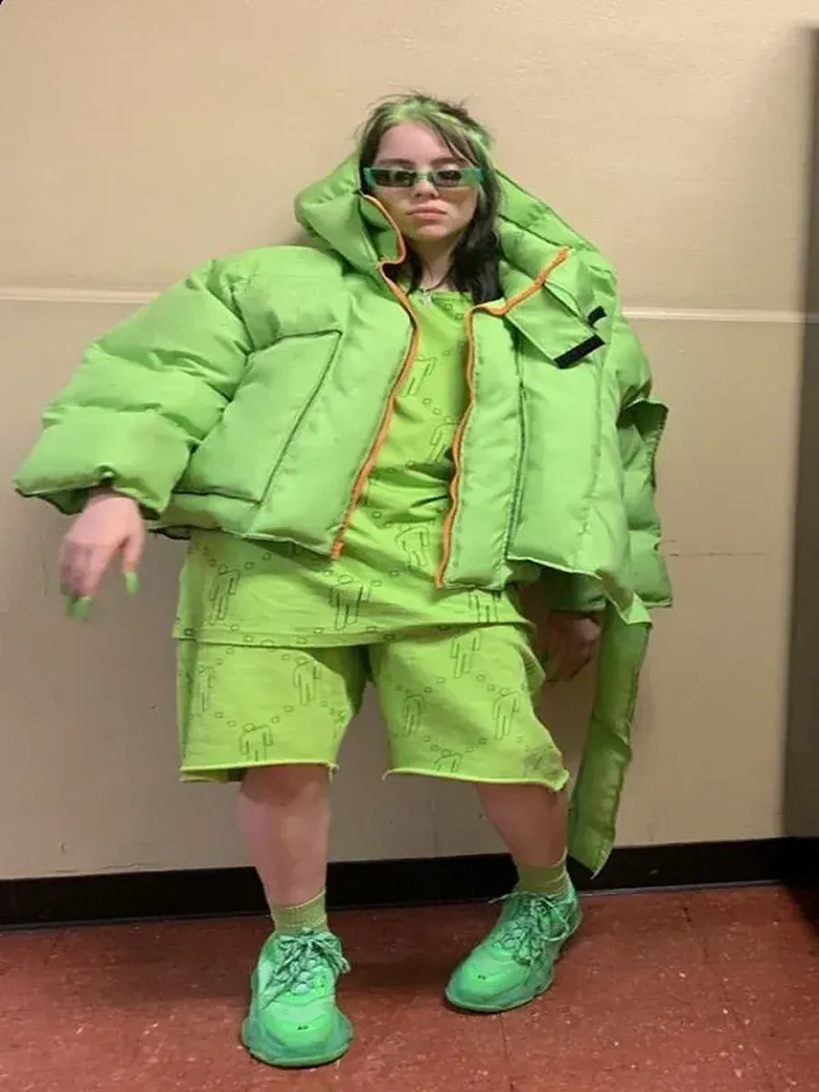 Singer Billie Eilish Lime Green Puffer Jacket Dc Jackets 